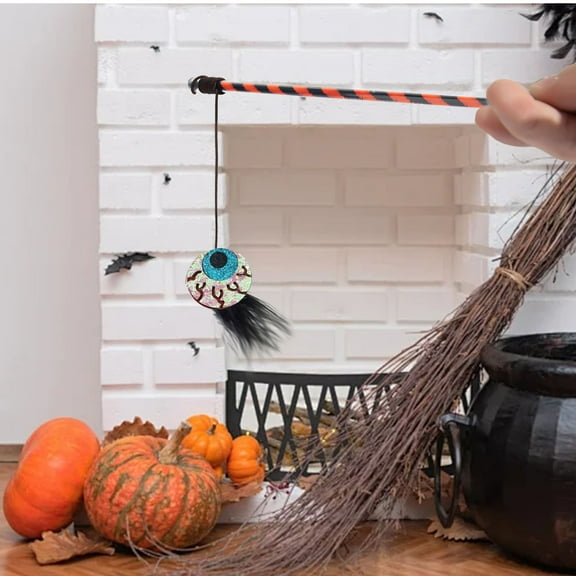 RXMEKW Halloween Decorations Halloween Dog Toys: Fun Pumpkin And Ghost Feather Sticks