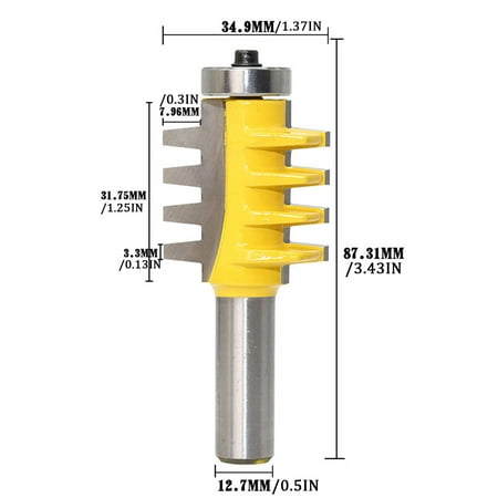 

LASHALL KITCHEN Tootock Tongue Milling Router Bit Shank Box Finger Joint