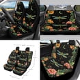 thumbnail image 2 of Renewold Dragonfly Moon Flower 15 PCS Car Seat Cover Full Set, with Steering Wheel Cover Seat Belt Strap Cover Trash Cans Rear View Mirror Cover Coaster Keychain Air Vent Storage Bag Universal Fit, 2 of 7