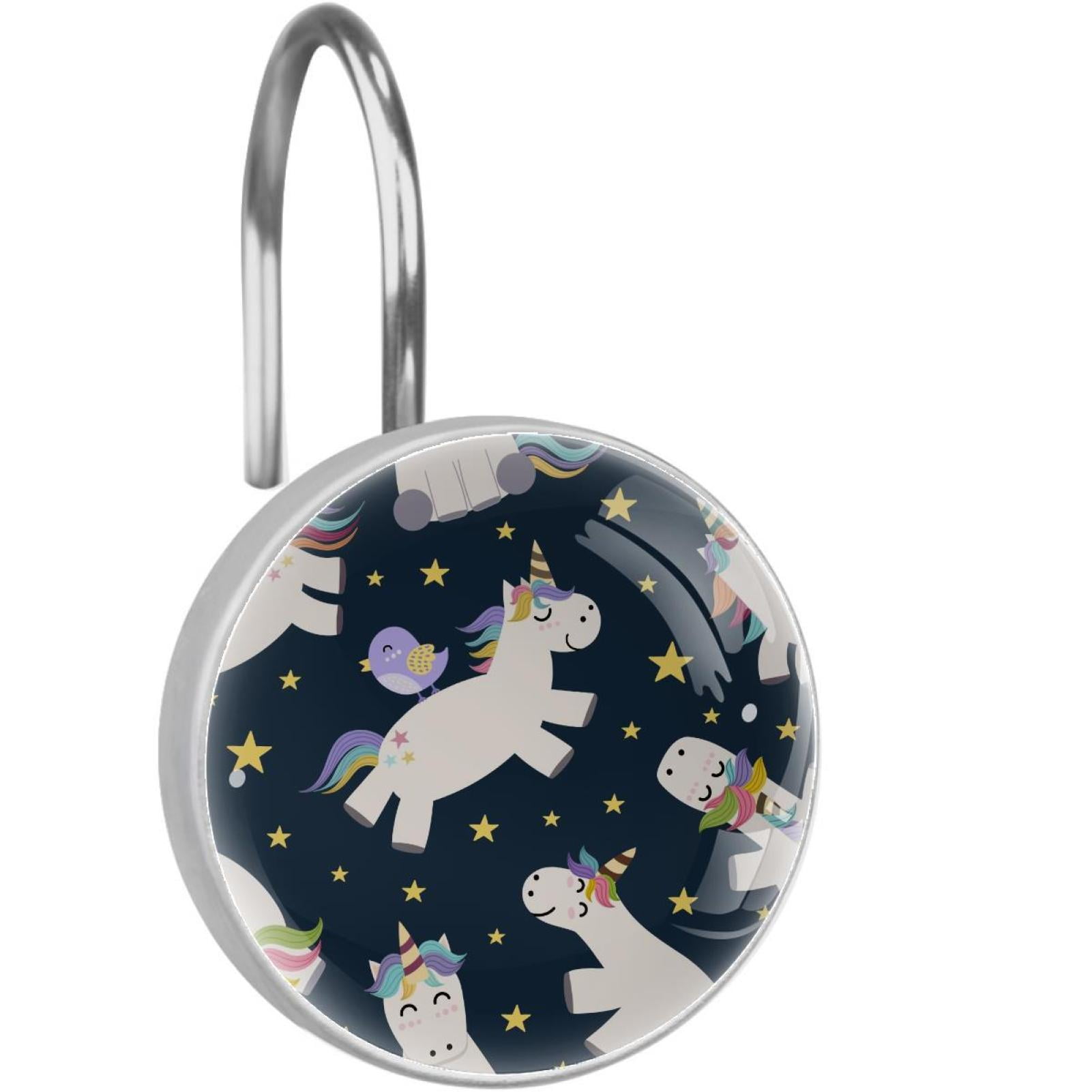 Unicorn Shower Curtain Hooks（Set of 12）for Home Hotel Shower Rods