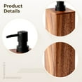thumbnail image 3 of Wooden Lotion Jar with Pump, Storage Jar for Bathroom, Square Design Shower Gel Jar, Kitchen Hand Soap Jar, Black Plastic Pump, 3 of 5