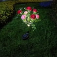 thumbnail image 4 of Inteprter Luces de flores con energía solar Patio Jardín Luz de piso al aire libre Luces decorativas para césped al aire libre Iluminación y accesorios Rosa rojo, 4 of 6