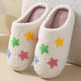 thumbnail image 2 of Domzle Womens Mens Slippers Retro Memory Foam Cute Cartoon Plush Fluffy Warm Faux Fur Lined Slippers Indoor House Winter Shoes, 2 of 5