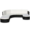 thumbnail image 1 of vidaXL 4 Piece Garden Lounge Set with Cushions Poly Rattan Black, 1 of 4