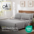 thumbnail image 5 of 6 Piece Printed Sheet Set, Deluxe Ultra Soft 1500 Series, Double Brushed Microfiber -Window Pane Gray, California King, 5 of 5