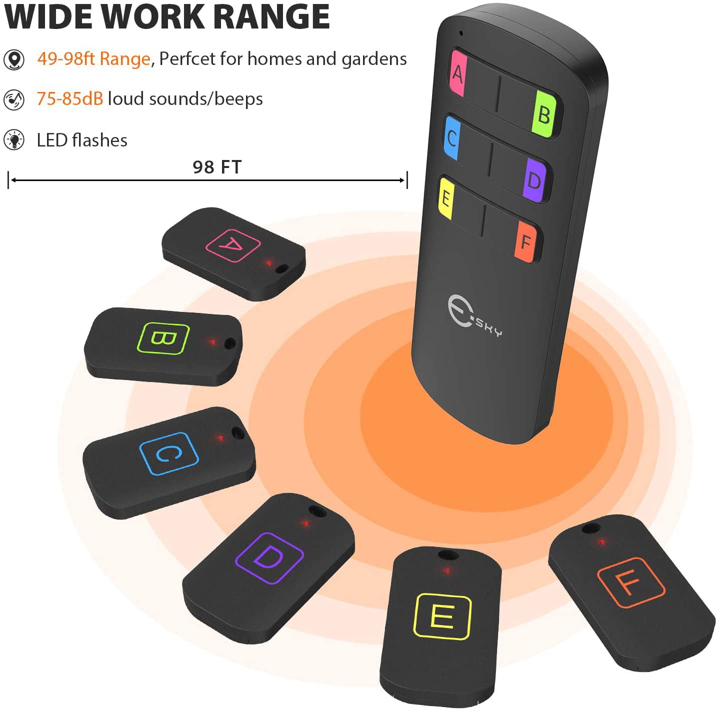 Key Finder Esky Wireless RF Item Locator Item Tracker Support Remote Control1... 