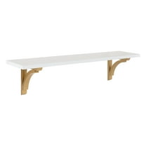 Kate and Laurel Corblynd Traditional Wood Wall Shelf, White/Gold 36"