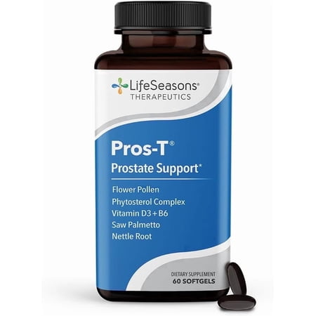 Lifeseasons Pros-T - Prostate Support Supplement - Saw Palmetto, Phytosterol, Zinc, Nettle, Vitamin D-3 & B6 - Promote Healthy Prostate Function & Normal Urinary Flow - 60 Softgels