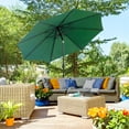 thumbnail image 1 of Parasol Mural Rond de 10 Pieds pour Patio - Vert/noir, avec Fonction d'Inclinaison et Cadre en Acier, pour Jardins, Patios et Plus, 1 of 6