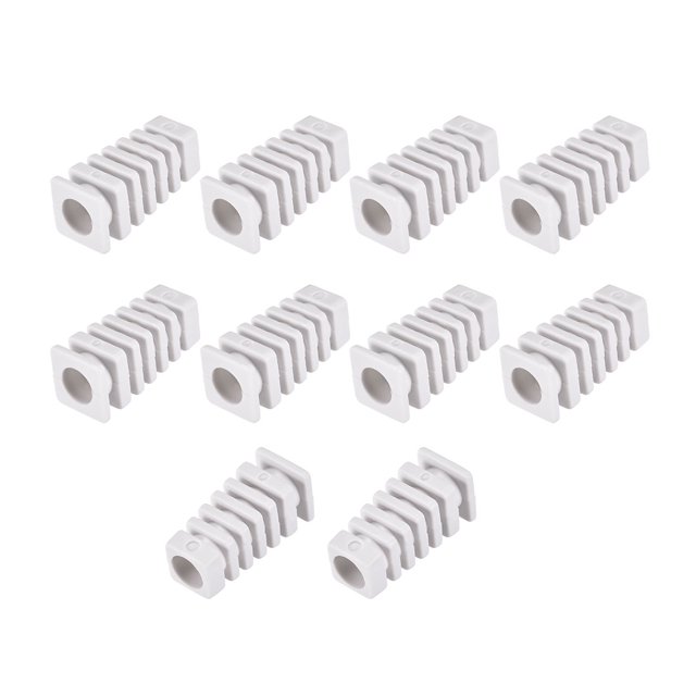 Unique Bargains Bottes de Soulagement des Tensions 27mm Protecteur de Cordon en PVC pour 2 Câbles Électriques AWG Blanc 10 Pcs