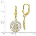 thumbnail image 3 of 10K Two-Tone Gold Earring Drop & Dangle Women'S Diamond-Cut 30 mm 8.5, 3 of 3