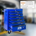 thumbnail image 6 of POVANLI 20" 6 Drawer Portable Tool Box with Ball Bearing Drawer Slides,4 Steering Wheels(2 with Parking Brakes),200lbs Load,Steel Tool Chest with Key Locking Tool Organizers,for Garage Workshop(Blue), 6 of 10