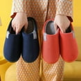 thumbnail image 5 of Pantoufles de maison à fond souple et épais pour hommes et femmes, pantoufles en peluche, antidérapantes, thermiques, pour l'intérieur et l'hiver, 5 of 5