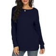 thumbnail image 5 of JuneFish Womens Casual Loose T Shirts Long Sleeve Blouses Tunic Tops with Pockets, 5 of 6