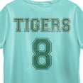 thumbnail image 3 of Stranger Things Hawkins Tigers Team Captain Women's Teal Crew Neck Short Sleeve T-shirt-3XL, 3 of 7