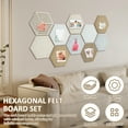 thumbnail image 3 of 10Pcs Hexagon Cork-Bulletin Board，with 40 Push Pins 11.8" x 10.2" High Density Adhesive Pinboard for Notes Photos and DIY Classroom Decor, 3 of 10