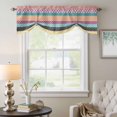 thumbnail image 6 of Geometric Bohemia Tie Up Valances Curtain, Adjustable Kitchen Stripes Blue Orange and Yellow Valances for Windows Decor, Rod Pocket Short Curtains Set for Bedroom/Bathroom, 54"x18", 6 of 9