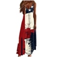 thumbnail image 2 of QUNYINEY Independence Day Women Dresses Summer Sleeveless Maxi A Line Slip Dress Patriotic V Neck Loose Fit Vacation Multicolor Dresses, 2 of 8