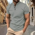 thumbnail image 2 of Men's Short Sleeve T Shirt Summer Casual Solid Holiday Shirts Tops, 2 of 5