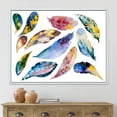 thumbnail image 2 of Designart 'Colourful Boho Feather Set On White VI' Bohemian & Eclectic Framed Canvas Wall Art Print, 2 of 5
