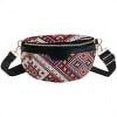 thumbnail image 1 of Bolso de pecho para mujer, riñonera étnica nacional, Bolso mensajero de moda (rojo), 1 of 9