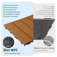 thumbnail image 6 of EuKer 9-Pack Patio Floor Tiles, 11.8" x 11.8" Waterproof Interlocking Deck Tiles for Poolside, Balcony, Backyard, Teak, 6 of 8