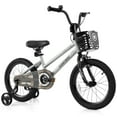 thumbnail image 1 of Costway Vélo pour Enfant 16 Pouces avec Roues Stabilisatrices, Guidon et Selle Réglables, Frein à Main, Argent, 1 of 10