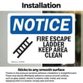 thumbnail image 3 of (2 Pack) Fire Escape Ladder Keep Area Clear Sign, 3 of 7