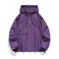 thumbnail image 3 of Chaqueta cortavientos morada para hombre con capucha, ropa de otoño, chaquetas impermeables para exteriores, abrigos para senderismo y trekking, 3 of 5