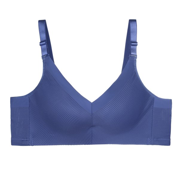 Women's Plus Size Bras Lace Full Figure Push Up Wirefree Everyday Bra Royal Blue D 40