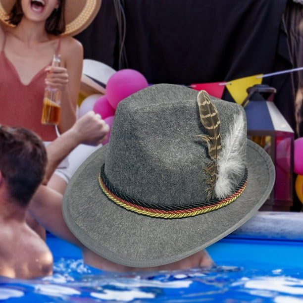 Sombrero de vaquero occidental para mujer y hombre, sombrero de jazz para disfraz, accesorios para fiestas temáticas. Gris oscuro