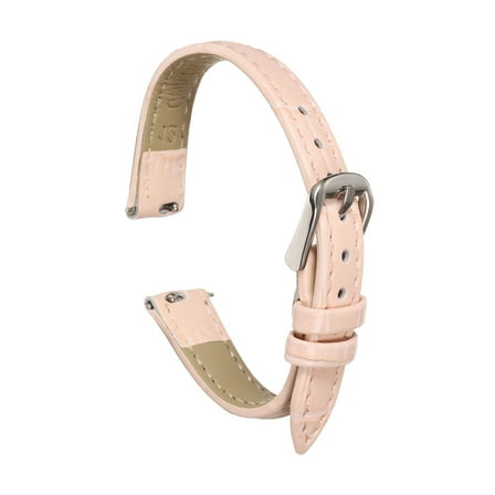 Uxcell Quick Release Leather Watch Band 12mm Embossed Pattern Leather Watch Strap Replacement for Men Women, Pink