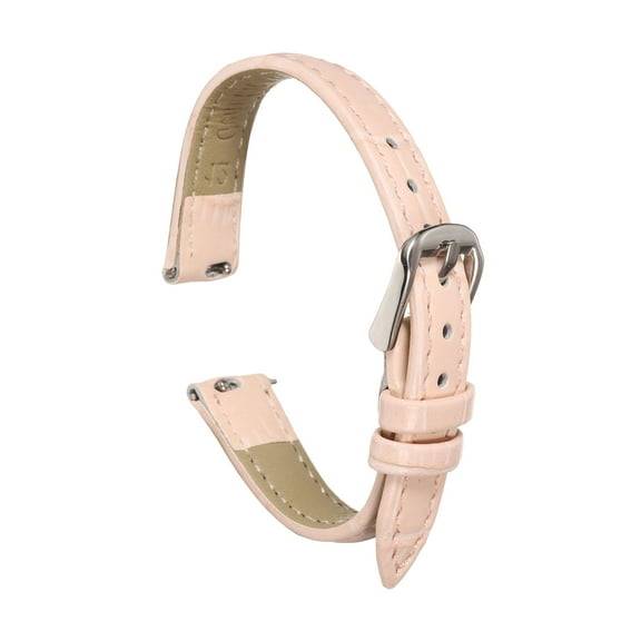 Uxcell Quick Release Leather Watch Band 12mm Embossed Pattern Leather Watch Strap Replacement for Men Women, Pink