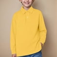 thumbnail image 2 of Ccpelsie Kids Athletic Long Sleeve Polo Shirt Lightweight Performance Top for Jogging Hiking and Outdoor Play（A01-Yellow,11-12 Years), 2 of 8