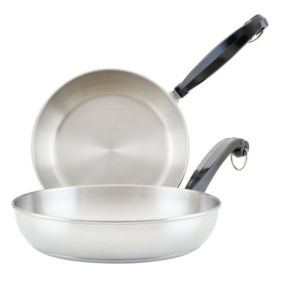 Juego de sartenes Farberware Classic de acero inoxidable de 21 cm y 25 cm