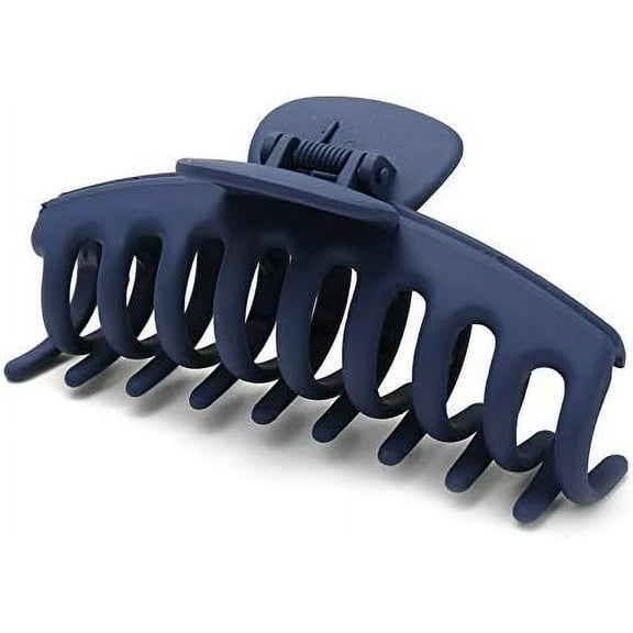 Big Frosted Claw Hair Clips for Women's Thick Hair,Jumbo Navy Blue Hair Clips Strong Hold Hair Clips Hair Styling Accessories