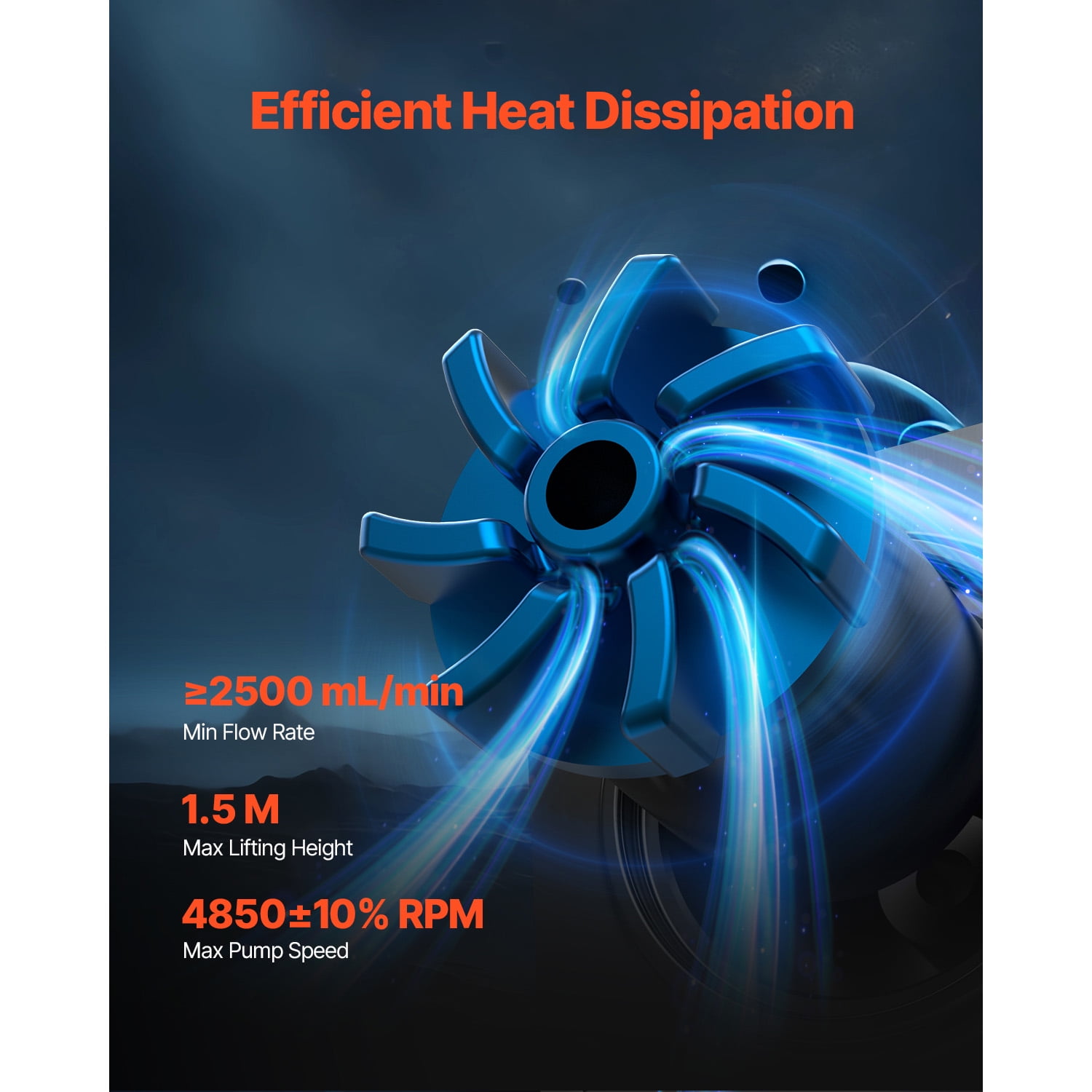 KFFKFF Liquid CPU Cooler, Comprehensive CPU Water Cooler - 120mm PWN Fans & Pump, Customizable Black PC Liquid Cooler with 2.1'' LCD Display & ARGB Lighting, Compatible with Intel 115X/1366/2011