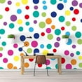 thumbnail image 3 of IDEA4WALL 4pcs Colorful Dots Peel and Stick Wallpaper Removable Wall Murals Large Wall Stickers for Home Decoration, 66"x24", 3 of 5