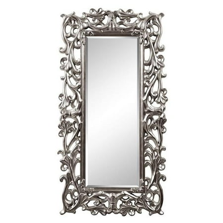 Satin Silver Effect - Galaxy Home G295 40 x 3 x 75 in. Iris Wall Mirror, Antique Silver Satin