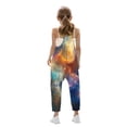 thumbnail image 6 of MKOSPLRT Summer Jumpsuits for Girl 2025 Funny Print Spaghetti Strap Jumpers V Neck Sleeveless Harem Long Overalls with Pocket for 5-14 Years, 6 of 6