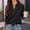 Black, variant on Women's Sweat Polo Shirt V Neck Long Sleeve Textured Pullover Tops Casual Loose Fit Lightweight Fall Shirts Army Green S
