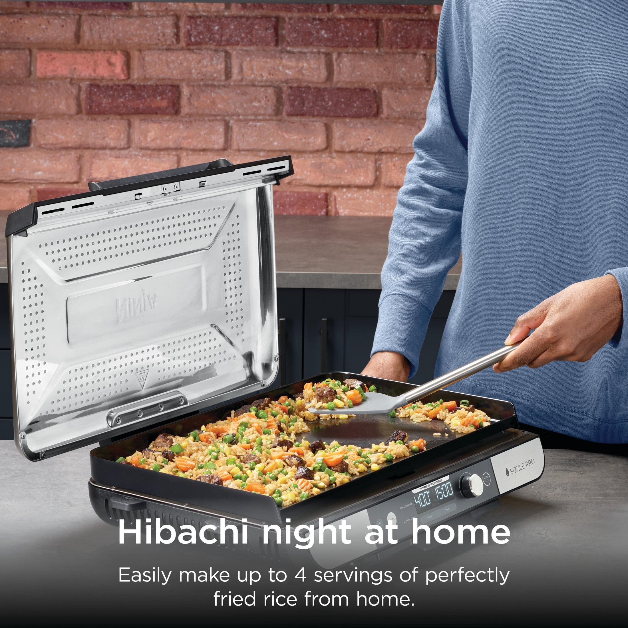キッチン家電 Princess SizzletoSurprise TableGrillPure Ninja Sizzle Pro XL 8-Serving Electric Indoor Griddle & Grill, 20