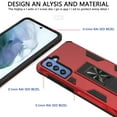thumbnail image 4 of CoverON For Samsung Galaxy S21 FE Phone Case, KickStand Ring Loop Holder Rugged Cover Magnetic Slide Stand, Red, 4 of 9