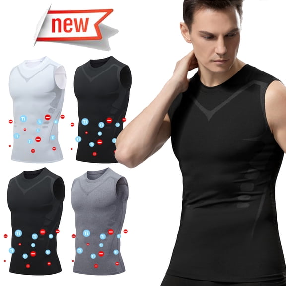 Tqyyweavej Men's Athletic Compression Shirts Moisture Wicking Sleeveless Printed Muscle Shirts Solid Color Slim Crewneck Tank Top Shapewear