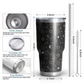 thumbnail image 6 of 30oz Black Gold Zodiac Sun Moon Pattern Tumblers Stainless Steel Tumbler with Lid and Straw,Vacuum Insulated Double Wall Travel Tumbler Cups Mug with Cleaning Brush for Coffee,Tea, 6 of 7