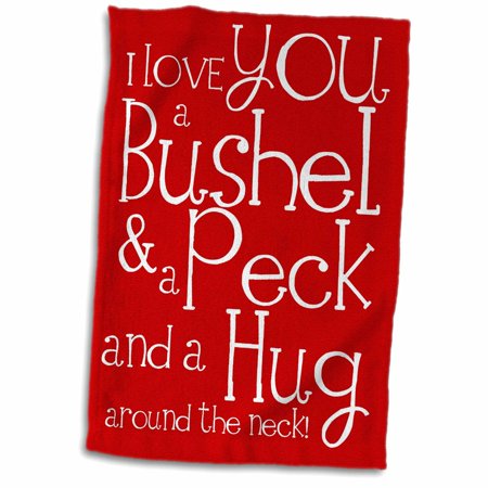 3dRose I love you a bushel and a peck. Red. - Towel, 15 by 22-inch