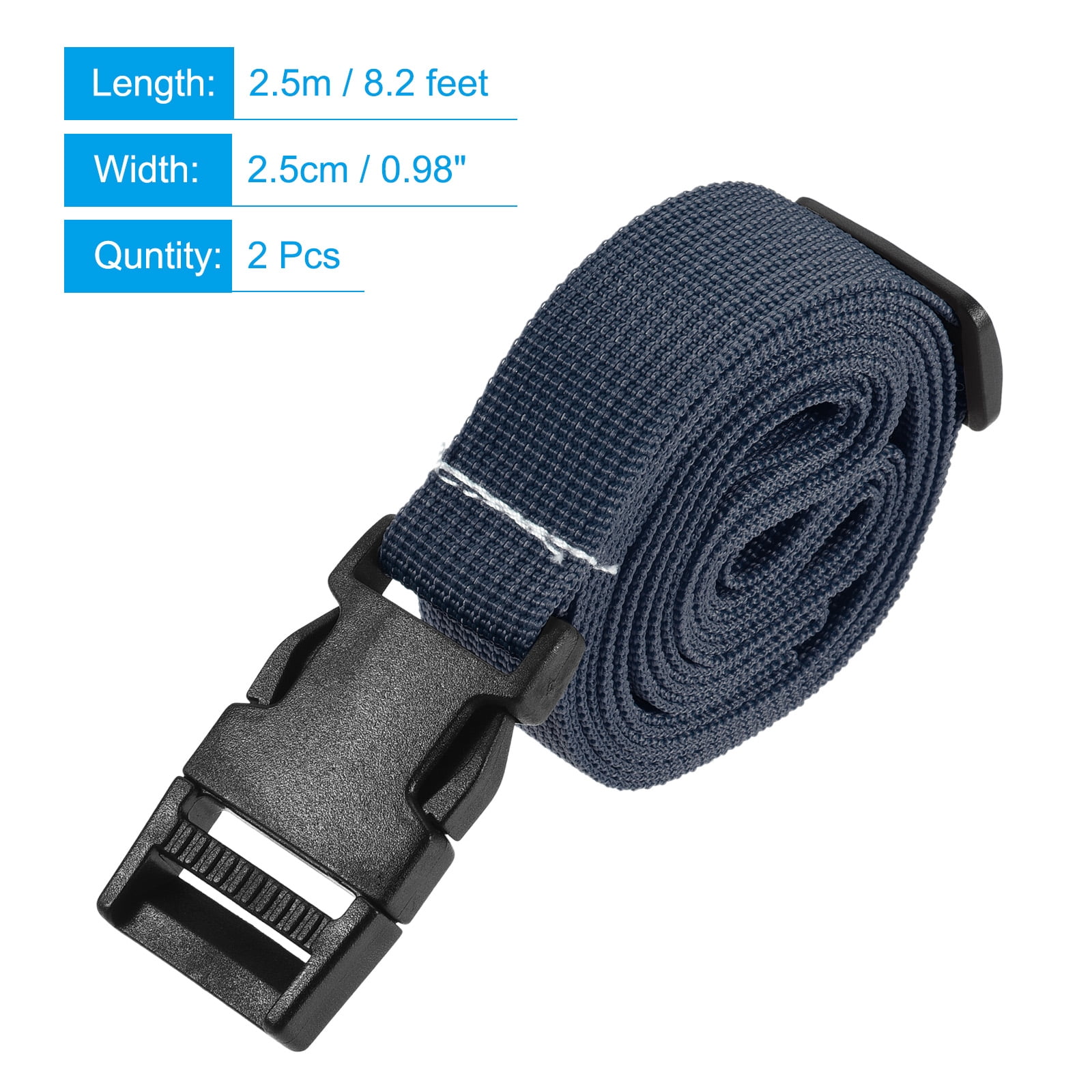Unique Bargains Utility Strap with Buckle Adjustable Belt for Bag Luggage Packing Navy Blue