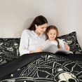 thumbnail image 4 of Castle Fairy Spooky Skull Moth Twin Comforter Sets 2pcs,Boho Star Butterfly Bedding Set,Cream Black,1 Comforter and 1 Pillowcase,Black Reversible, 4 of 6