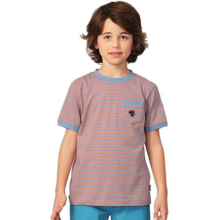 Leo&Lily Big Boys Short Sleeve Color Stripe Crew-neck T-Shirt