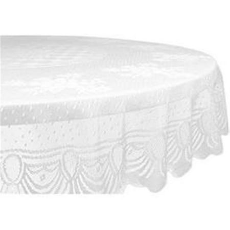 

Lace Floral Poly Tablecloth 63 inch Round Seats 4-6